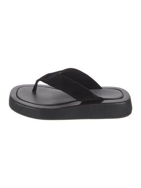 The Row Black Platform Flip-Flop Sandals